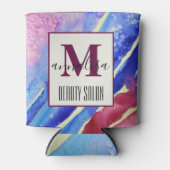 Abstract artistiek blauw roze schoonheidssalon mon blikjeskoeler (Voorkant)