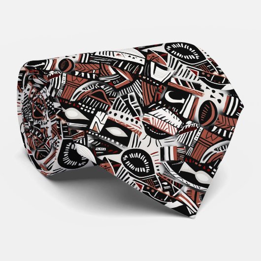 Abstract Artistiek Boho Whimsisch Geometrisch Patr Stropdas (Opgerold)