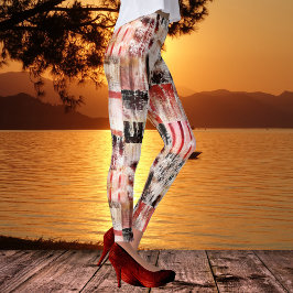 Abstract artistiek herfstontwerppatroon leggings