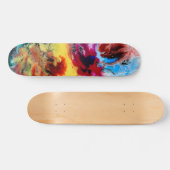 Abstract artistiek kleurrijk persoonlijk skateboard (Horizontaal)