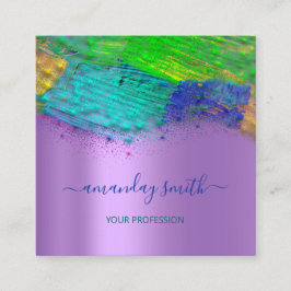 Abstract artistiek kunstwerk blauw vierkante visitekaartje