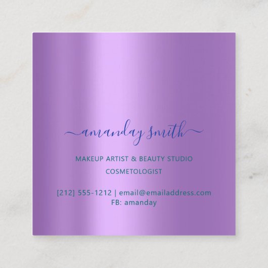 Abstract artistiek kunstwerk blauw vierkante visitekaartje (Achterkant)