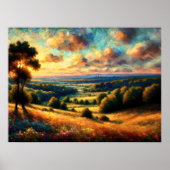 Abstract artistiek landschap III Poster (Voorkant)