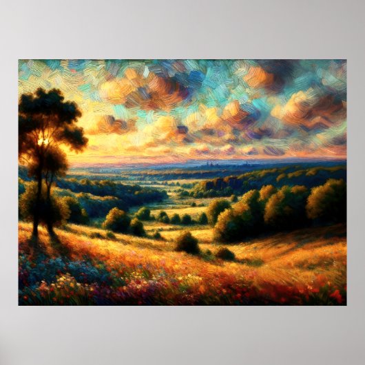 Abstract artistiek landschap III Poster (Voorkant)