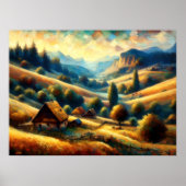 Abstract artistiek landschap IV Poster (Voorkant)