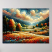 Abstract artistiek landschap poster (Voorkant)