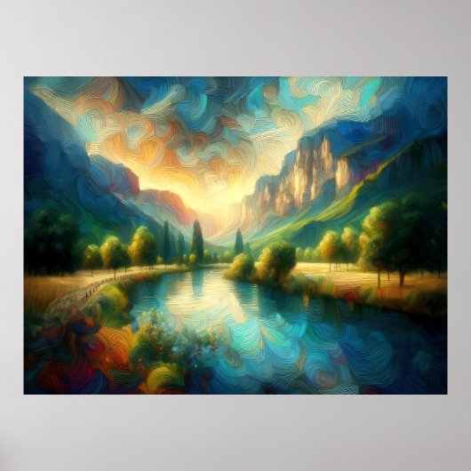 Abstract artistiek landschap v poster (Voorkant)