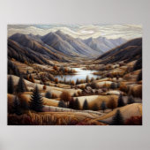 Abstract artistiek landschap VI Poster (Voorkant)