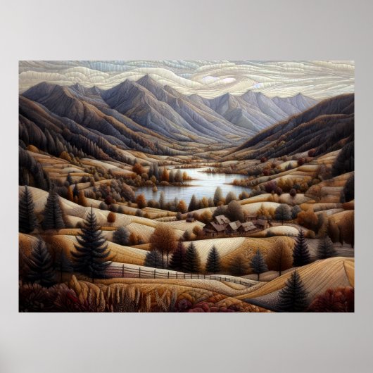 Abstract artistiek landschap VI Poster (Voorkant)