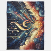 Abstract artistiek muziekthema fleece deken (Voorkant)