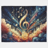 Abstract artistiek muziekthema fleece deken (Voorkant (Horizontaal))