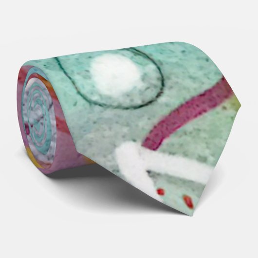 Abstract artistiek novelty Blue Paars Red Stropdas (Opgerold)