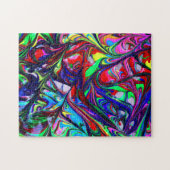 Abstract artistiek regenboogverfpatroon legpuzzel (Horizontaal)