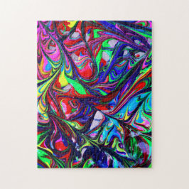 Abstract artistiek regenboogverfpatroon legpuzzel
