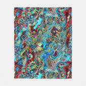 Abstract artistiek Retro Cool Waves Art Patroon Fleece Deken (Voorkant)