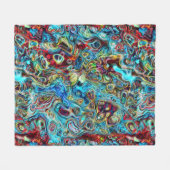 Abstract artistiek Retro Cool Waves Art Patroon Fleece Deken (Voorkant (Horizontaal))
