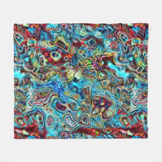 Abstract artistiek Retro Cool Waves Art Patroon Fleece Deken (Voorkant (Horizontaal))