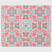 Abstract artistiek rood en groen kerstfeest cadeaupapier (Vlak)