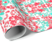 Abstract artistiek rood en groen kerstfeest cadeaupapier (Rol Hoek)