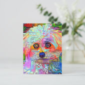 Abstract artistiek tandwielschilderwerk briefkaart (Staand voorkant)