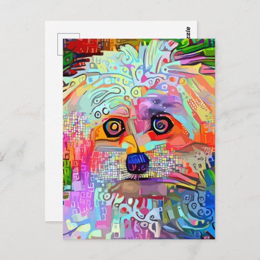 Abstract artistiek tandwielschilderwerk briefkaart (Voorkant / Achterkant)