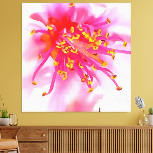 Abstract artistieke peach Blossom Macro Canvas Afdruk (Insitu (Woonkamer))