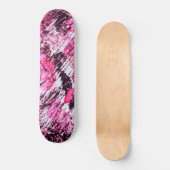 Abstract Artsy Pink Burgundy Red Acrylverf Persoonlijk Skateboard (Voorkant)
