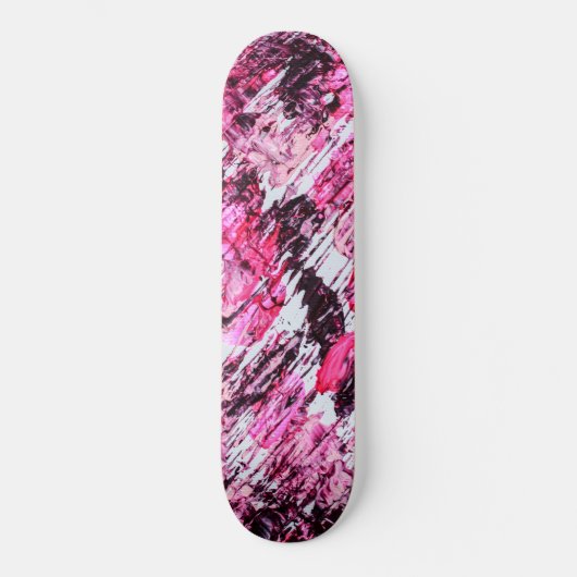 Abstract Artsy Pink Burgundy Red Acrylverf Persoonlijk Skateboard (Voorkant)