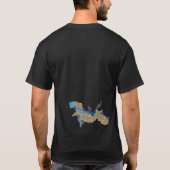 Abstract artwork met blues en Sinaasappels T-shirt (Achterkant)