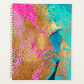 Abstract arylic schilderij kopergoud monogrammed planner (Voorkant)