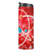 Abstract atom background, Chemistry model of molec Thermosbeker (Geroteerd rechts)