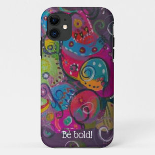 Abstract aubergine- en kleurenzwenkschilderij op Case-Mate iPhone case