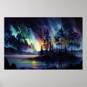 Abstract Aurora Borealis Poster (Voorkant)