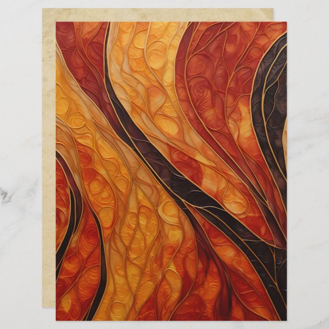 Abstract Autumn Colors Scrapbook Paper (Voorkant / Achterkant)