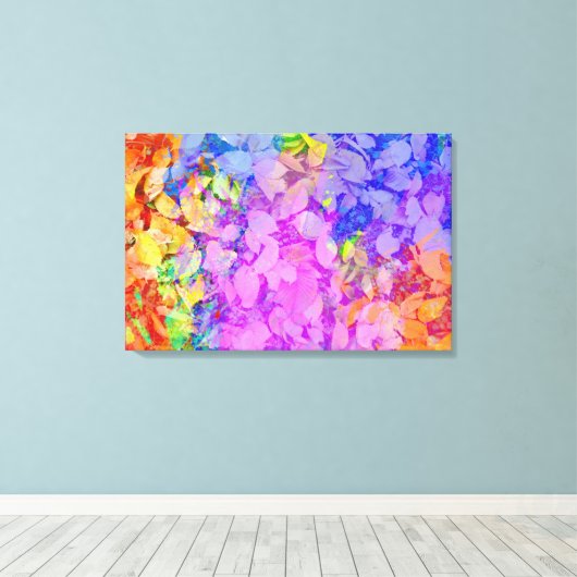 Abstract autumn leaves pattern canvas afdruk (Insitu (Houten vloer))