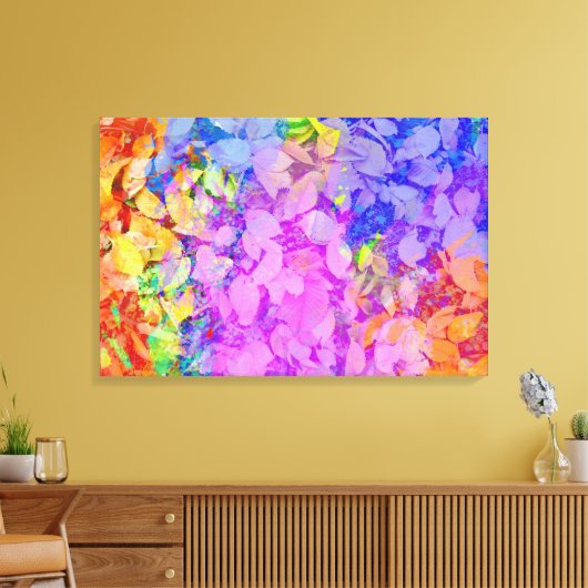 Abstract autumn leaves pattern canvas afdruk (Insitu (Woonkamer))