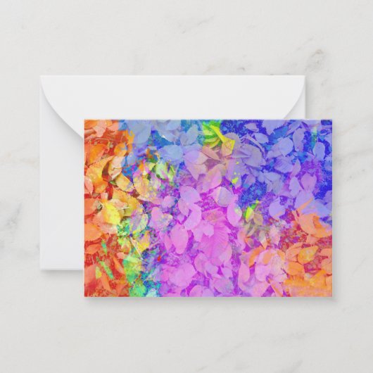 Abstract autumn leaves pattern notitiekaartje (Voorkant)