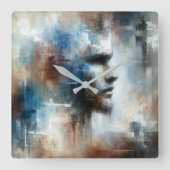 Abstract Avant-garde Man Vierkante Klok (Voorkant)