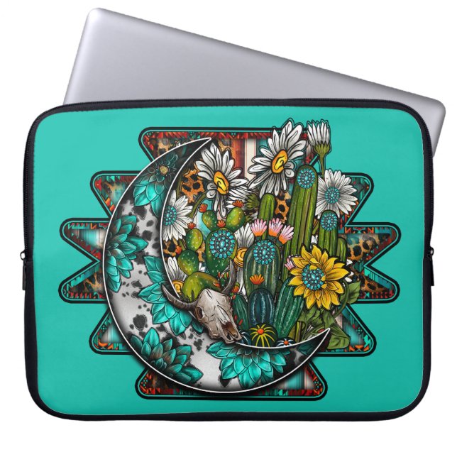 Abstract Aztec Moon   Laptop Sleeve (Voorkant)