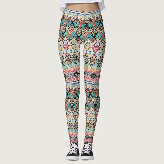 Abstract Aztec-patroon Leggings (Voorkant)