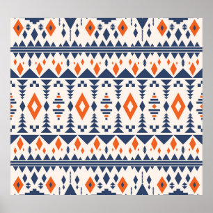 Abstract Azteeks geometrisch, naadloos patroon. Poster