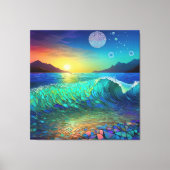 Abstract Azure Seascape Canvas Afdruk (Voorkant)