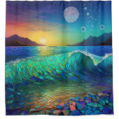 Abstract Azure Seascape Douchegordijn (Voorkant)