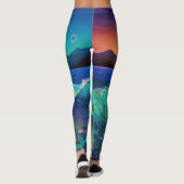 Abstract Azure Seascape Leggings (Achterkant)