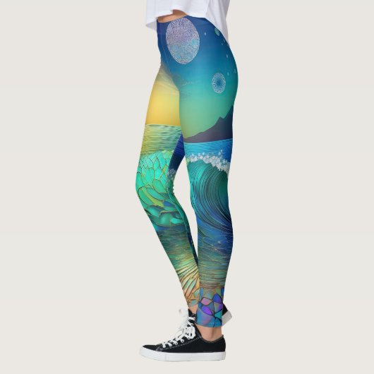 Abstract Azure Seascape Leggings (Links)