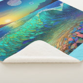 Abstract Azure Seascape Sherpa Deken (3/4)