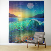 Abstract Azure Seascape Wandkleed (In situ)