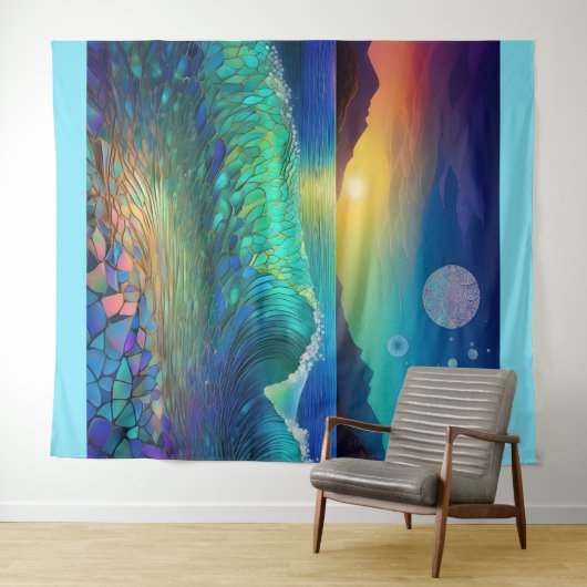 Abstract Azure Seascape Wandkleed (In Situ (horizontaal))