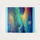 Abstract Azure Seascape Wandkleed (Voorkant (horizontaal))