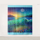 Abstract Azure Seascape Wandkleed (Voorkant)